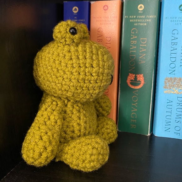 Handmade green crochet frog plushie plush kids display cute - Picture 3 of 3